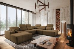 Rozkładana sofa z dwoma szezlongami z ładowarką MIRACLE 10 25 Salonowa sofa z dwoma szezlongami klasy premium