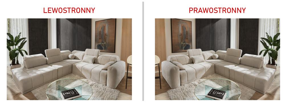 Sofa narożna z otwartym bokiem z funkcją spania regulacja głębokości REVIT 9 12