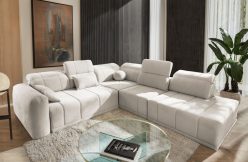 Premium sofa narożna z otwartym bokiem z funkcją spania