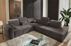Komfortowa sofa narożna z otwartym bokiem z funkcją spania