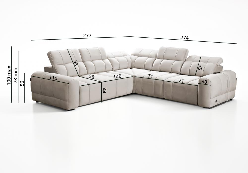 Sofa rogowa rozkładana z adapterem USB INFERNO 3 30 Sofa rogowa rozkładana z adapterem USB INFERNO 3 10