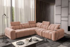 Sofa rogowa rozkładana z adapterem USB INFERNO 3 14 Beżowa sofa rogowa rozkładana z adapterem USB