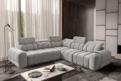Sofa rogowa rozkładana z adapterem USB INFERNO 3 12 Jasnoszara sofa rogowa rozkładana z adapterem USB