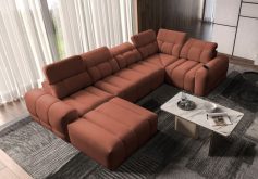 Sofa rogowa U z funkcją spania z ładowarką do smartfona INFERNO 4 17 Ogromna i komfortowa sofa rogowa U z funkcją spania z ładowarką do smartfona