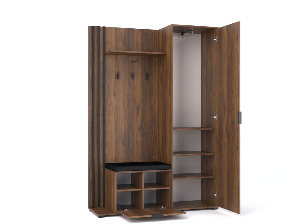 Garderoba orzech z lamelami NOLA 5