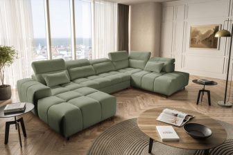 Wygodna i luksusowa sofa U kształtna z funkcją spania