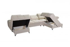 Luksusowa sofa U kształtna z funkcją spania CALVANO 6 2