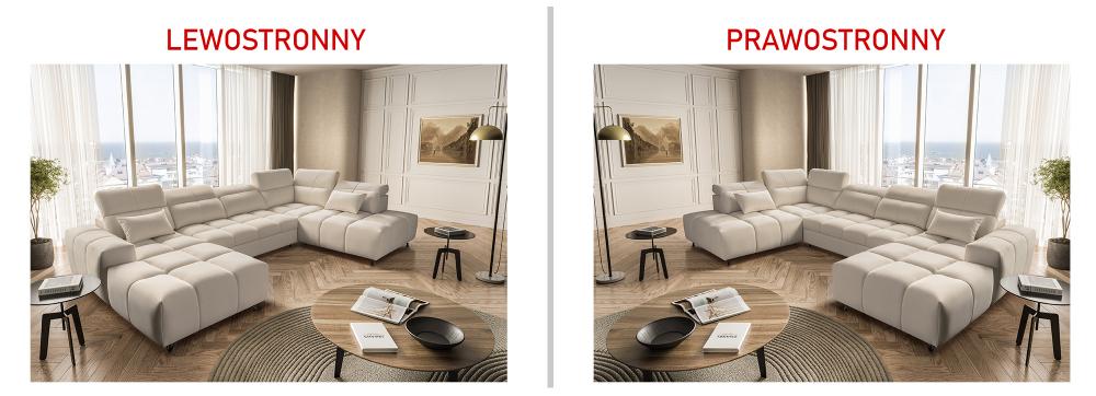 Luksusowa sofa U kształtna z funkcją spania CALVANO 6 19