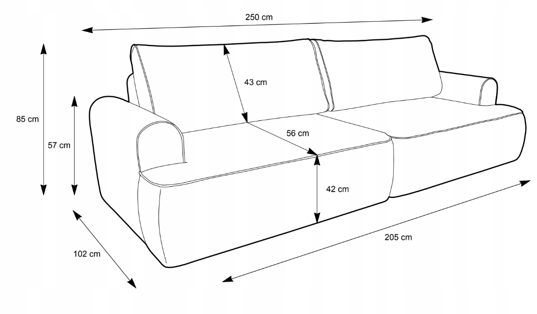 Nowoczesna sofa sprężynowa z dużym spaniem SOLENA 6