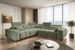 Plamoodporna sofa rogowa z funkcją spania