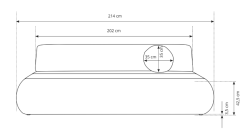 Rozkładana sofa bez luźnych poduch w minimalistycznym stylu BELARO 7