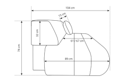 Rozkładana sofa bez luźnych poduch w minimalistycznym stylu BELARO 9