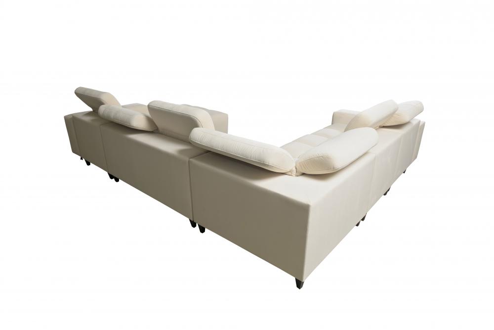 Sofa U z otwartą otomaną z funkcją spania CALVANO 8 4