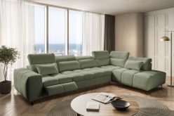 Narożny wypoczynek do salonu z funkcją relax z funkcją spania codziennego