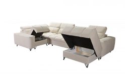 Wyszukana sofa podkowa z funkcją spania CALVANO 4 2
