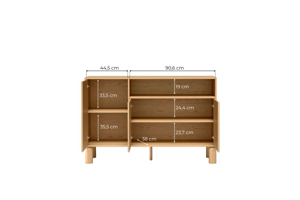 Asymetryczna komoda z półką 140cm NATURAL 8