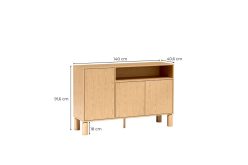 Asymetryczna komoda z półką 140cm NATURAL 7