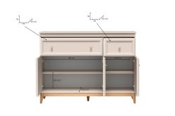 Elegancka komoda kaszmir ze złotymi uchwytami 136cm GLASGOW 1 8