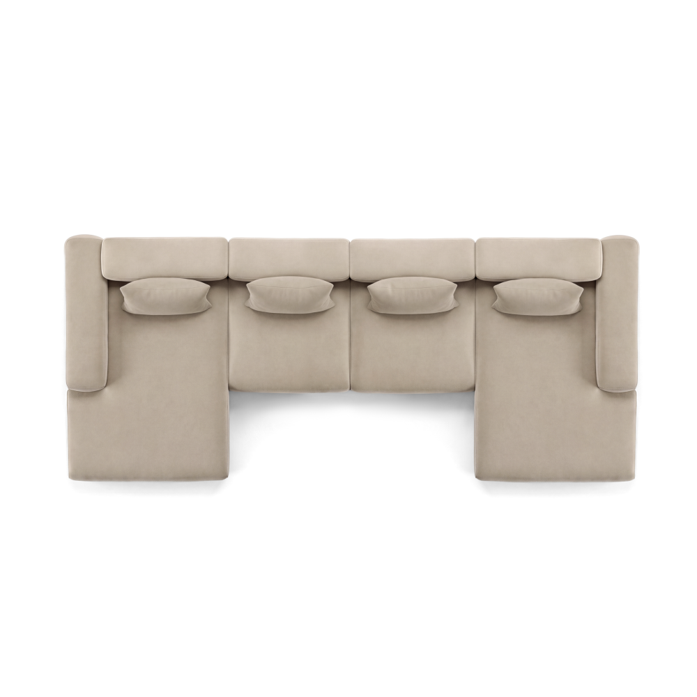 Elementowa symetryczna sofa kształt U TALVESSA PRIME 6