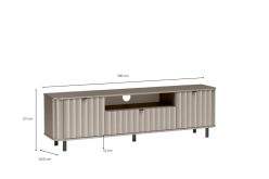 Frezowana duża szafka RTV greige 196cm MODENA 4
