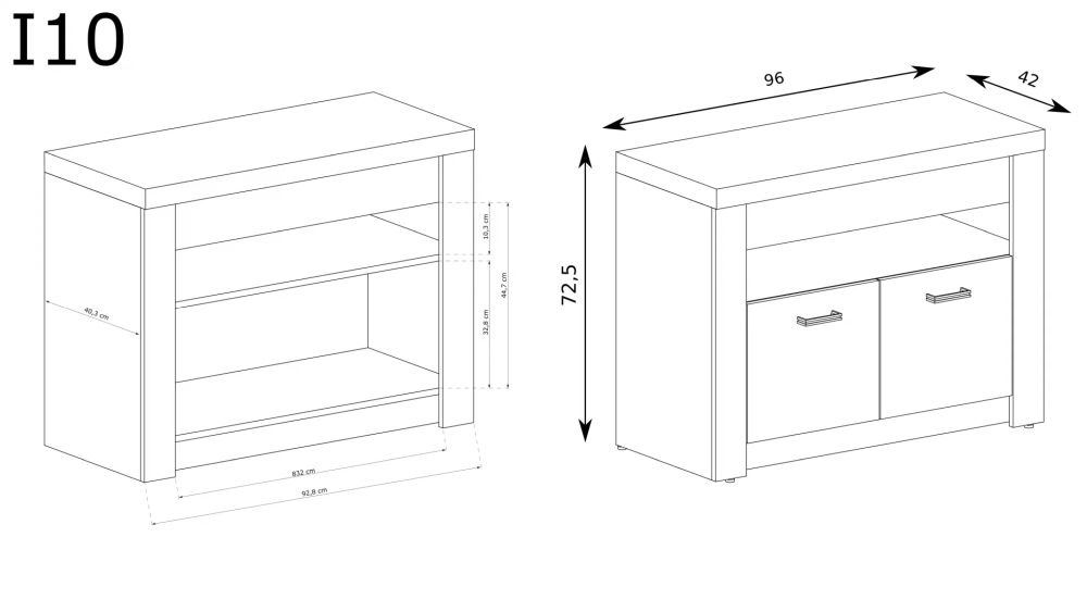 Malutka szafka RTV brązowe drewno 96cm VELMONT 26 Malutka szafka RTV brązowe drewno 96cm VELMONT 5