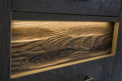 Ława do salonu z dużymi półkami brązowe drewno VELMONT 4
