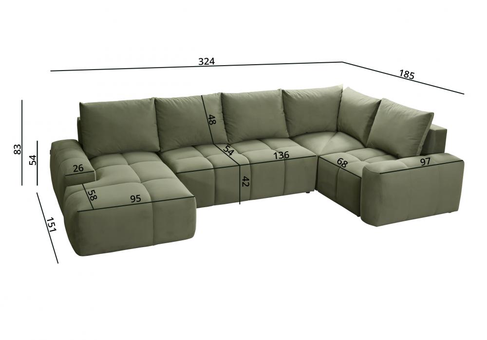 Narożnik litera C z funkcją spania petproof VESPER 4 8