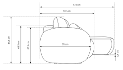 Narożnik z funkcją spania z obłymi bokami PORTFOLIO 1 15