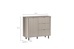 Nieduża komoda do sypialni greige 111cm MODENA 3 4