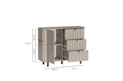 Nieduża komoda do sypialni greige 111cm MODENA 3 5