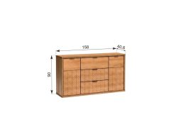 Pojemna komoda do salonu sypialni dąb karmelowy 158cm FOREST 7