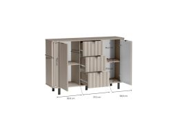 Ryflowana komoda greige 137cm MODENA 1 8