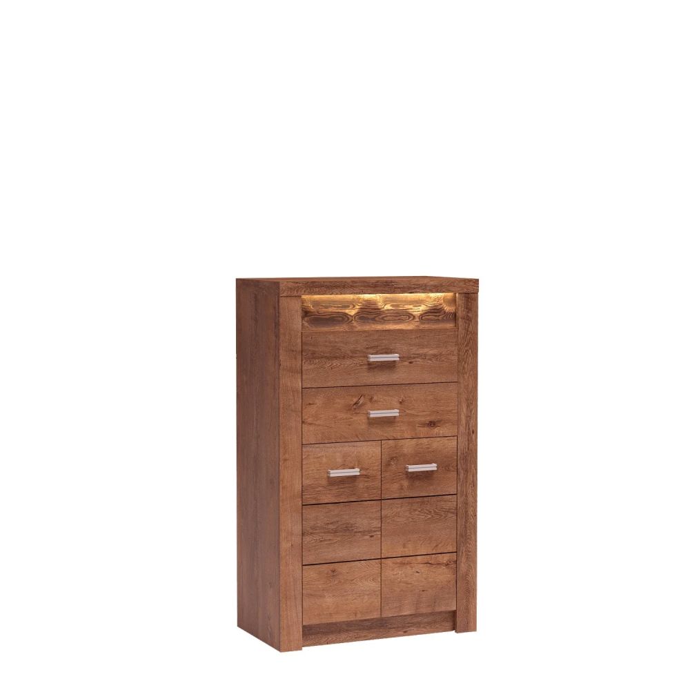 Smukła komoda szufladowa jesion jasny 76cm VELMONT 23 Smukła komoda szufladowa jesion jasny 76cm VELMONT 5