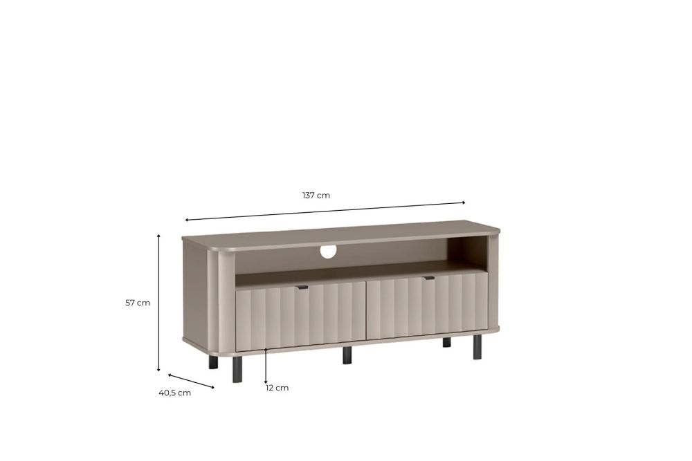 Strukturalna szafka telewizyjna greige 137cm MODENA 4