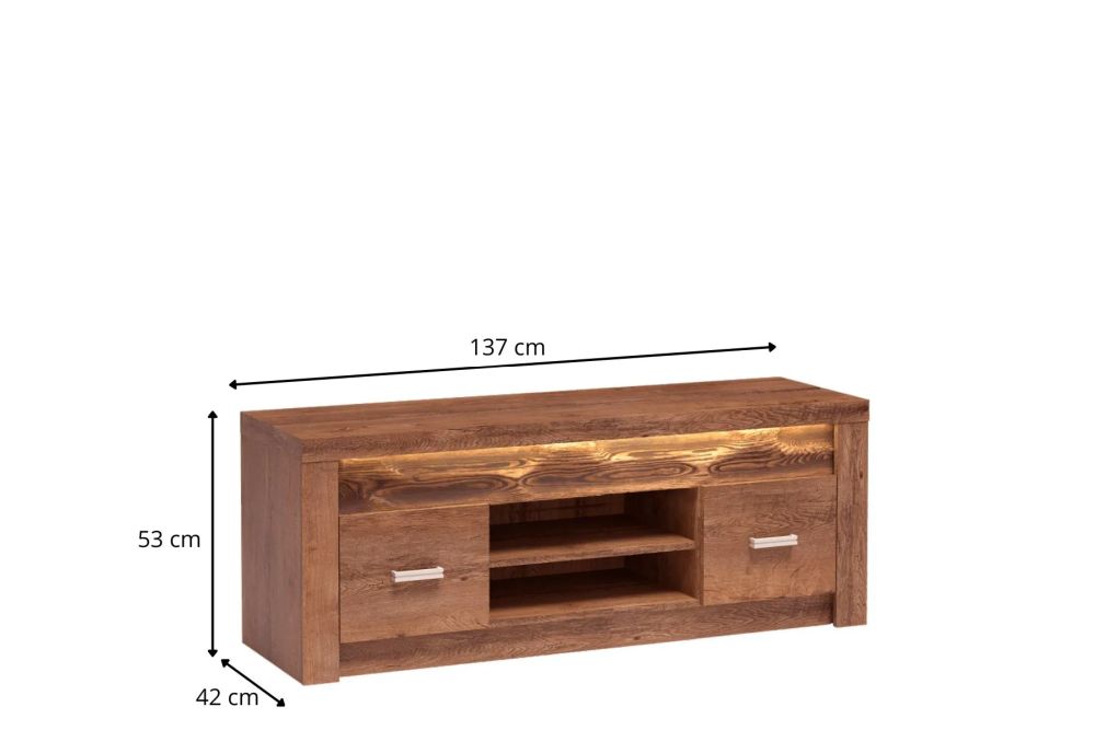 Stylowy stolik RTV jesion jasny 137cm VELMONT 24 Stylowy stolik RTV jesion jasny 137cm VELMONT 6