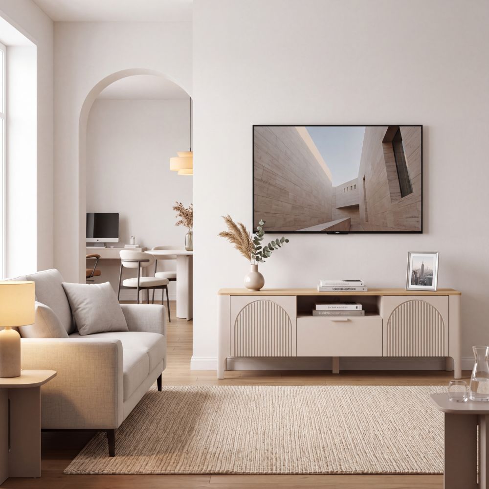 Szafka RTV z łukami 160cm TOPAZ 1 Kaszmirowy stolik RTV łuki