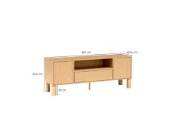 Szafka RTV z półką i szufladą 160cm NATURAL 6