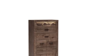 Wysoka komoda z led ciemne drewno