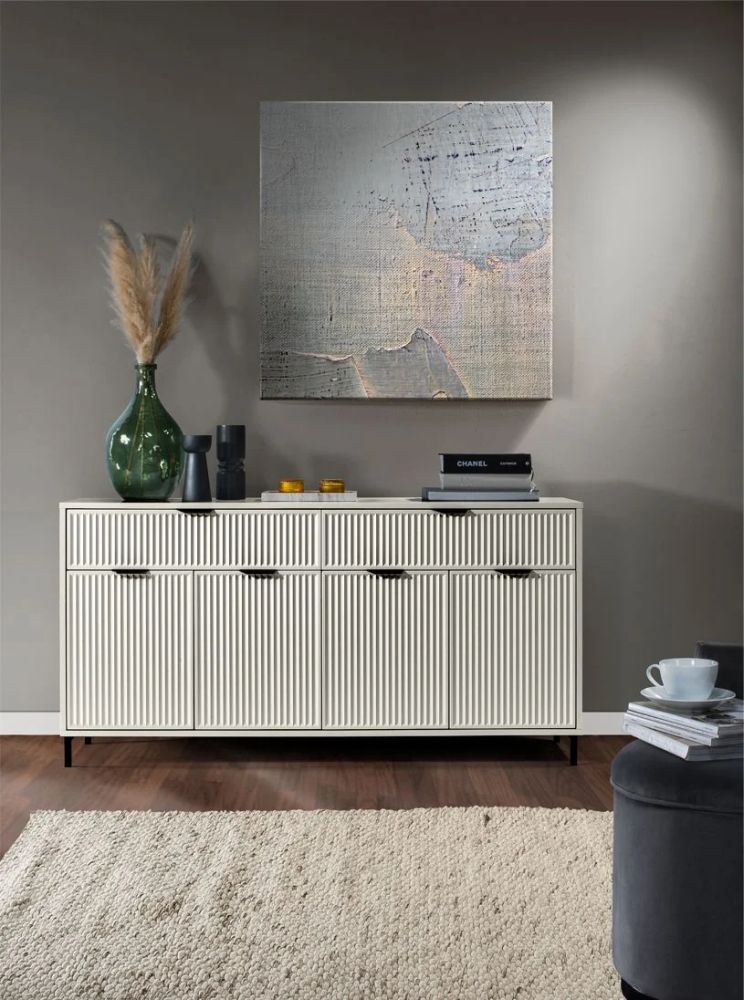 Duża komoda cashmere z szafką i szufladami 165cm LUXOR 24 Ogromna komoda cashmere