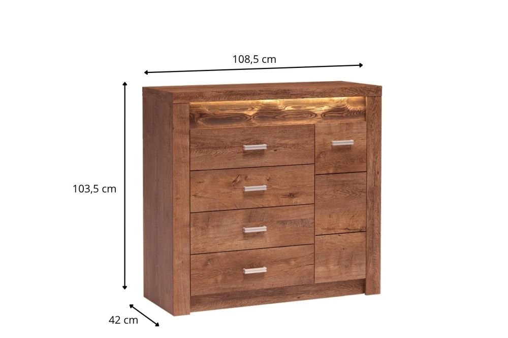 Kwadratowa pojemna komoda jesion jasny 109cm VELMONT 24 Kwadratowa pojemna komoda jesion jasny 109cm VELMONT 6