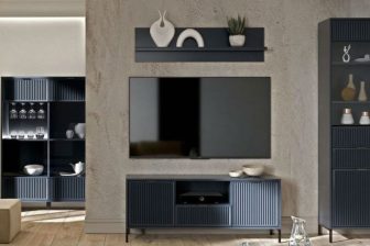 Designerskie meble ciemne niebieskie do salonu